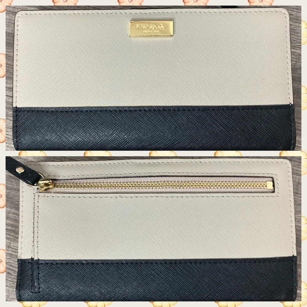 Kate Spade Beige Black Colorblock Tote Bag Wallet